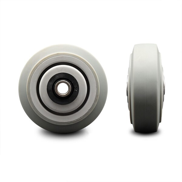 SCC-4" Thermoplastic Rubber Flat Tread Wheel Only w/Roller Bearing-300 lbs Cpty